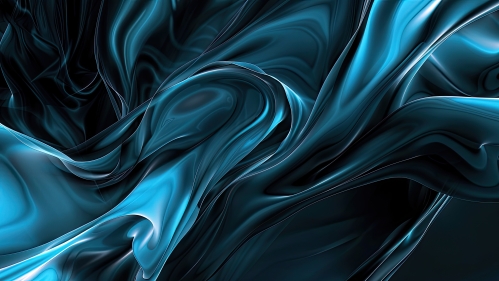 Black background with blue waves.