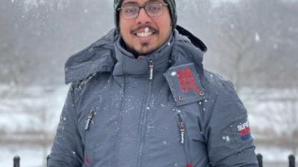 Photo of Rahul Aggarwal outside in the snow